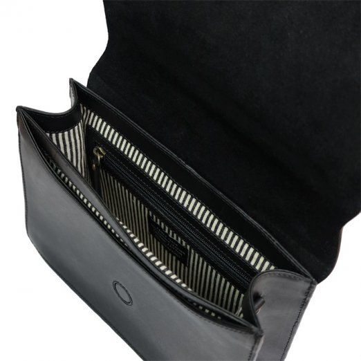 O my bag audrey black classic -checkedred strap