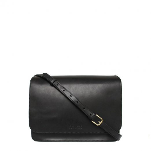 O my bag audrey black classic -checkedred strap