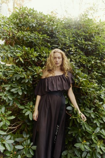 Cph muse molly dress off shoulder brown