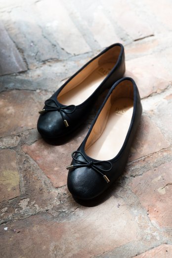 Ballerina svart skinn