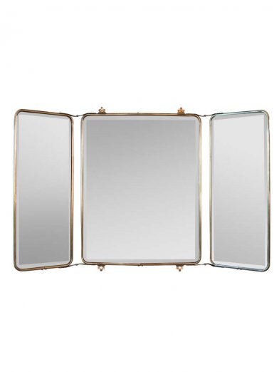 Folding mirror 85 cm nickel finish