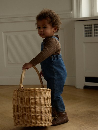 Lil atelier denim hängslebyxor