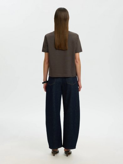 Selected femme boxy tee brun