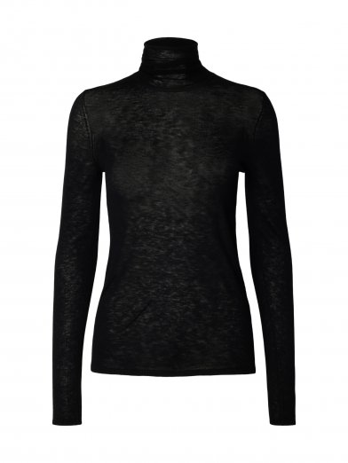 Selected femme wool polo svart