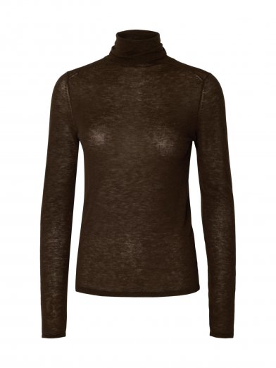 Selected femme wool polo brun