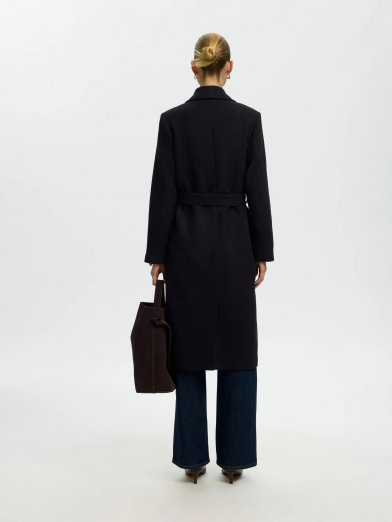 Selected femme wool rosa coat svart
