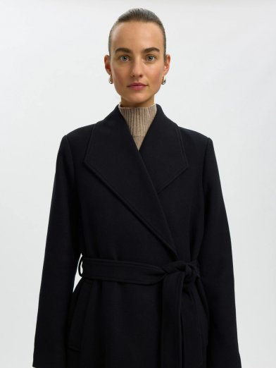 Selected femme wool rosa coat svart