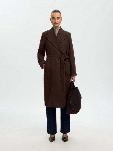 Selected femme wool rosa coat brun