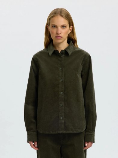 Selected Femme cord shirt deep