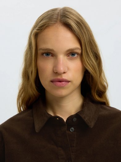 Selected Femme cord shirt brun