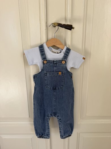 Lil atelier denim hängslebyxor
