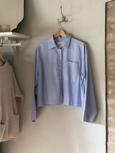 Selected femme cropped shirt blue