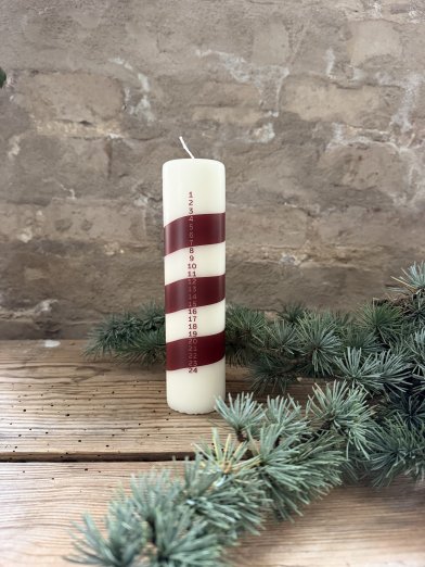 Broste lineas kalenderljus burgandy