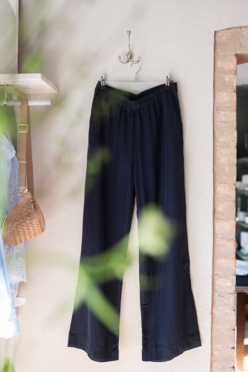 MASKA THEA - TENCEL TROUSERS NAVY LONG