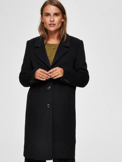 Selected femme wool coat black