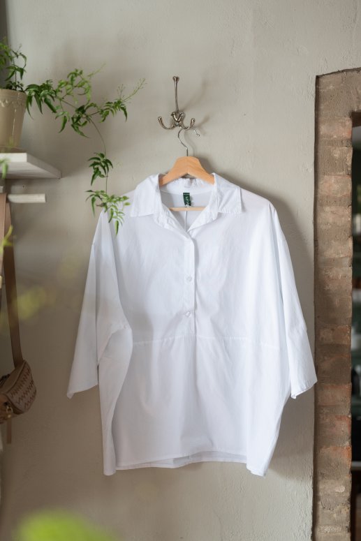 Blus vit bomull