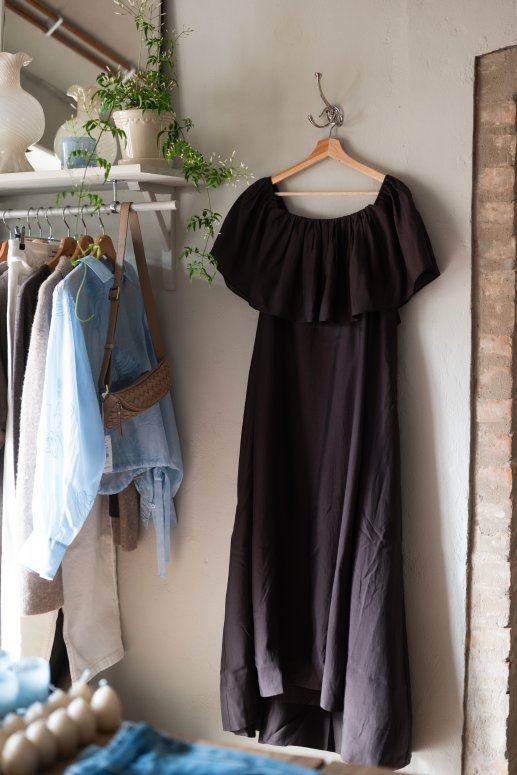 Cph muse molly dress off shoulder brown