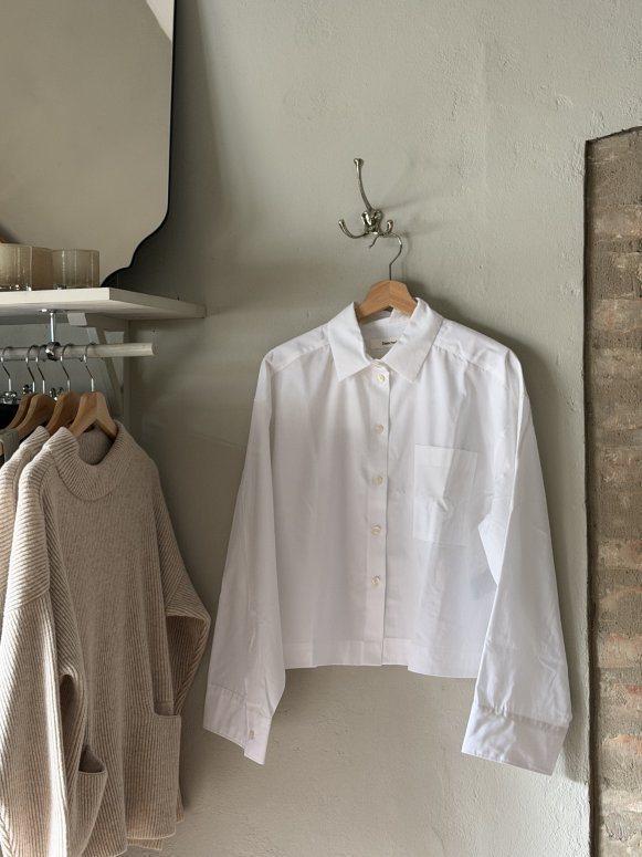 Selected femme cropped shirt white