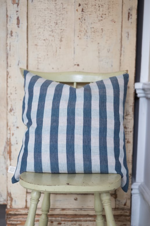Linen Clara Cushion Covers Blue