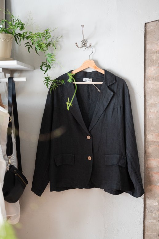 antracitgrå linnekavaj